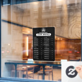 Speisekarte | Menü "Black Logo Cafe" Fensteraufkleber (Café-Fenster)