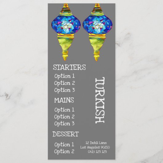 Speisekarte Menükarte (Vorderseite)