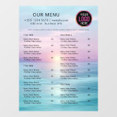 Speisekarte | Minimalistisches Logo Catering Café Fensteraufkleber (Blatt)