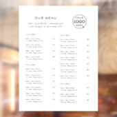 Speisekarte | Minimalistisches Logo Catering Café Fensteraufkleber (Blatt 2)