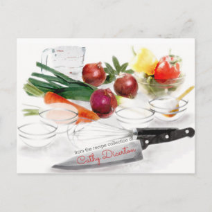 Speisekarte "mise en place" postkarte