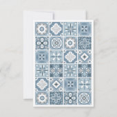 Speisekarte mit blauen und grauen spanischen Flies Ankündigung (Rückseite)