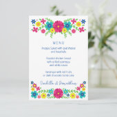 Speisekarte mit bunten mexikanischen Blume Ankündigung (Stehend Vorderseite)
