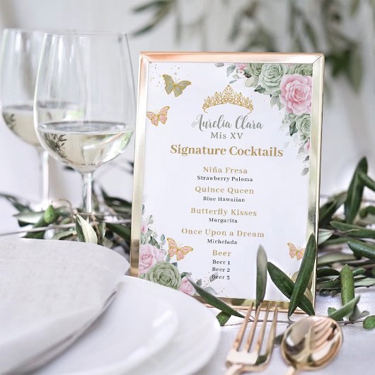 Speisekarte mit dem Bar Drink der Speisekarte "Sag Poster