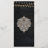 Speisekarte mit der rustikalen Speisekarte Schwarz Menükarte (Rückseite)