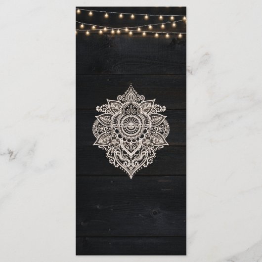 Speisekarte mit der rustikalen Speisekarte Schwarz Menükarte (Rückseite)