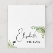 Speisekarte mit Hochzeitskarten für grüne Blätter Platzkarte (Außenseite Aufgefaltet)