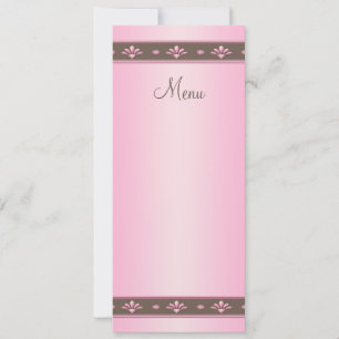 Speisekarte mit rosa und brauner Blütenblume Einladung