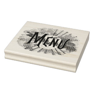 Speisekarte mit Sunams Vintager Gummi Briefmarke Gummistempel
