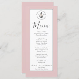 Speisekarte Nautical-Themed Floral Anchor Dusty Ro Menükarte