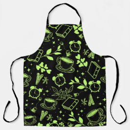 Speisekarte niedliches Tee Kaffeebuch Schürze