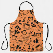 Speisekarte niedliches Teekaffeebuch Orangenmuster Schürze (Vorderseite)