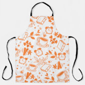 Speisekarte niedliches Teekaffeebuch Orangenmuster Schürze (Vorderseite)
