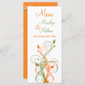 Speisekarte Orange, Grün und Weiß Menükarte (Vorne/Hinten)