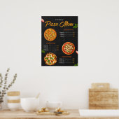 Speisekarte Pizza Pizzaria Restaurant Menü Poster (Küche)