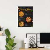 Speisekarte Pizza Pizzaria Restaurant Menü Poster (Heimbüro)