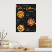 Speisekarte Pizza Pizzaria Restaurant Menü Poster (Küche)