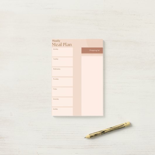 Speisekarte Post-it Klebezettel (Auf Schreibtisch)