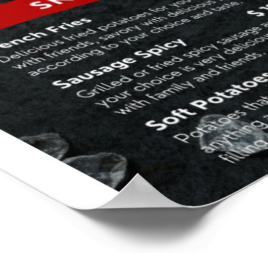 Speisekarte Poster (Ecke)