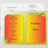 Speisekarte, Sunnyside (Vorne/Hinten)