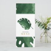 Speisekarte zum Abendessen im grünen Tropenholz Einladung (Stehend Vorderseite)