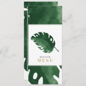 Speisekarte zum Abendessen im grünen Tropenholz Einladung (Vorne/Hinten)