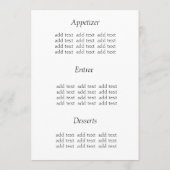 Speisekarte zum Abendessen, Sternennacht Menükarte (Rückseite)