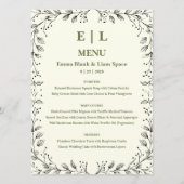 Speisekarte zum Hochzeitsessen von Elfenbein Menükarte (Vorderseite)