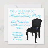 Speisen des Stuhls als Housewarming Einladung (Vorderseite)