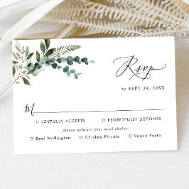 Speisen Einfache Hochzeit im Grünen RSVP Karte