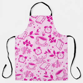 Speisen niedlicher Teekaffee mädchenhaft rosa Schürze