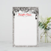 Speisen und Weine kosten Speisekarte Briefpapier (Stehend Vorderseite)