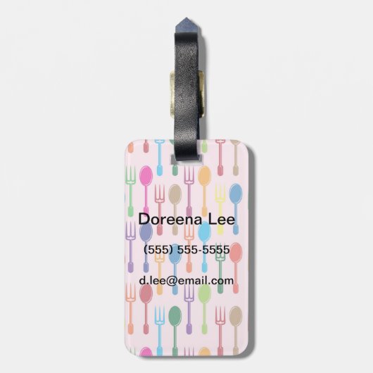 Speisen von Beschaffenheit Gepäckanhänger (Rückseite vertikal)