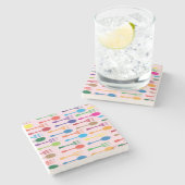 Speisen von Beschaffenheit Steinuntersetzer (Seitenansicht)