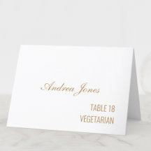 Speisenauswahl Name Golden Beige Platzkarte