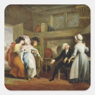 "Speisend in den Hayfields" (überrascht von Herrn Quadratischer Aufkleber