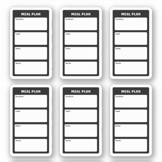 Speiseplan Aufkleber (Vorderseite)