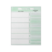 Speiseplan & Einkaufsliste Grünes Wasser Notizblock (Rotiert)
