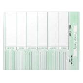 Speiseplan & Einkaufsliste Grünes Wasser Notizblock (Vorderseite)