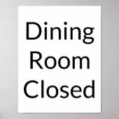 Speisesaal geschlossen Minimalistisches Plakatzeic Poster (Vorne)