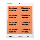 Speisesaal mit bewegenden Etiketten in Orange (Vorne)