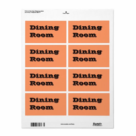 Speisesaal mit bewegenden Etiketten in Orange (Vorne)