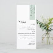 Speisesaal Personalisiert mit Gast Name Elegante M Menükarte (Stehend Vorderseite)