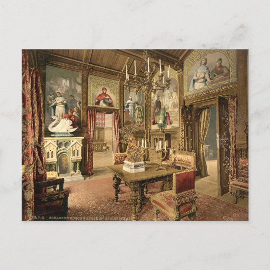 Speisesaal, Schloss Neuschwanstein, Deutschland Postkarte (Vorderseite)