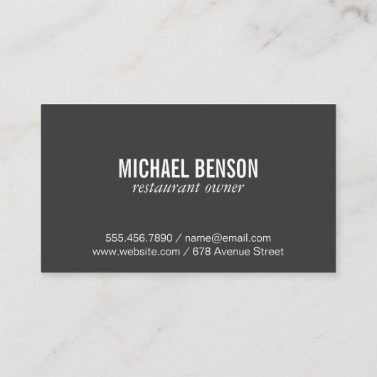 Speisesaal Visitenkarte (Rückseite)