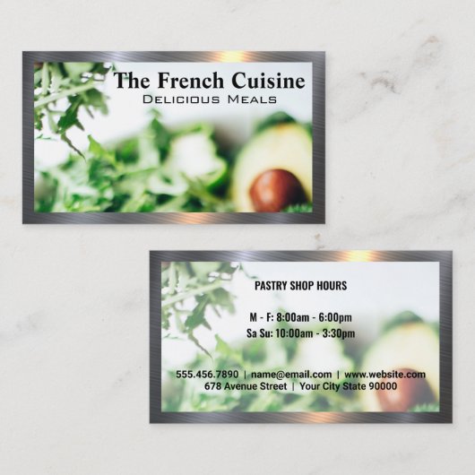 Speisesalat | Avacado Visitenkarte (Vorne/Hinten)