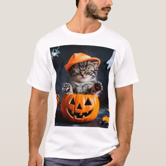 Spektakel Kätzchen im KürbisHalloween-T-Shirt T-Shirt