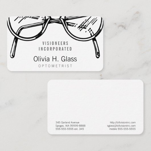 Spektakel Optische Sehschärfe Visitenkarte (Vorne/Hinten)