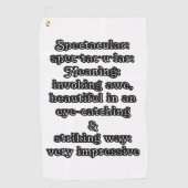 Spektakulär: Definition ・ tac ・ ・ Golfhandtuch (Vorderseite)