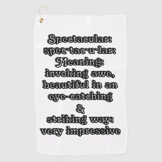 Spektakulär: Definition ・ tac ・ ・ Golfhandtuch (Vorderseite)